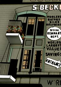 new york front house building illustration